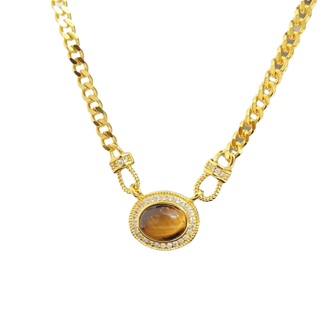 Lapis Lazuli Pendant Light Luxury Collarbone Chain