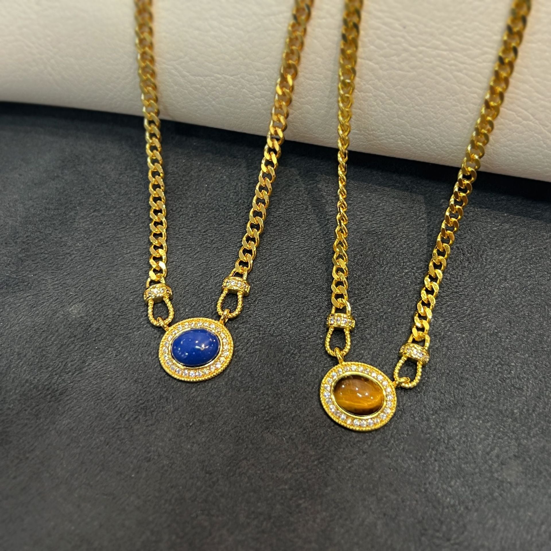 Lapis Lazuli Pendant Light Luxury Collarbone Chain